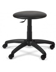 Scaun laborator operational, rotativ, baza polipropilena, piele ecologica, inaltime ajustabila, 100 kg, negru
