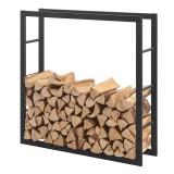 Suport lemne de foc Taby 100 x 25 x 100 cm otel negru [en.casa] HausGarden Leisure, [en.casa]