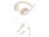 Căști Over-Ear cu Microfon Alb-Roșu Jack 3.5mm 1.8m