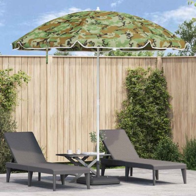 vidaXL Parasol de Plajă Verde 263 x 263 x 272 cm Poliester și metal 4010670 foto