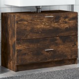 vidaXL Dulap de chiuvetă, stejar afumat, 78x37x59 cm, lemn prelucrat