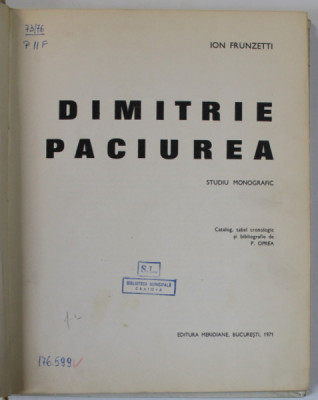 DIMITRIE PACIUREA- ION FRUNZETTI,BUC.1971 foto