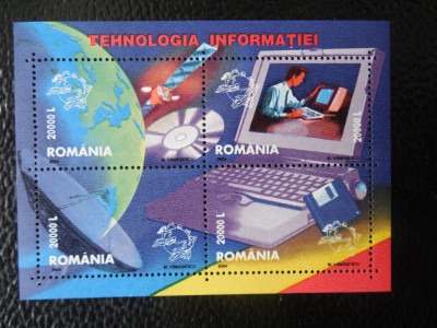 Romania-Tehnologia informatiei-bloc nestampilat foto