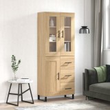 vidaXL Dulap &icirc;nalt, stejar sonoma, 69,5x34x180 cm, lemn compozit