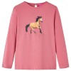 Tricou pentru copii cu m&acirc;neci lungi, roz antichizat, 104 14020, vidaXL