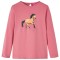 Tricou pentru copii cu m&acirc;neci lungi, roz antichizat, 104 14020