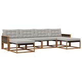 vidaXL Set de canapele de exterior 6 pcs Natural și gri deschis 3381595