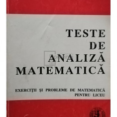 Catalin Petru Nicolescu - Teste de analiza matematica - Exercitii si probleme de matematica pentru liceu (editia 1994)