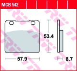 Set placute frana fata-spate TRW MCB542 - Suzuki VS 750 Intruder - VS 800 Intruder - GSX 1100 - GSX-R 1100 - VS 1400 Intruder - Yamaha SRX 250