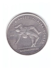 Moneda Ungaria 50 forint/forinti 2018 World Wrestling Championships, stare foarte buna, cu luciu
