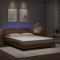 vidaXL Cadru pat cu lumini LED, cappuccino, 160x200 cm piele ecologică 3214121