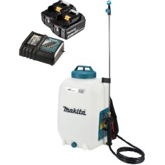 Makita DUS158Z + 2 x BL1830B + DC18RC - Pulverizator 5 bar 15 l + Set 2 acumulatori si incarcator Li-Ion 18 V 3 Ah