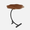 Masuta cafea din lemn in forma de C pentru spatii mici, sufragerie, dormitor, birou design floare