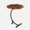 Masuta cafea din lemn in forma de C pentru spatii mici, sufragerie, dormitor, birou design floare