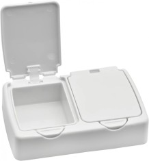 Cutie de depozitare pentru birou Skyzone, polipropilena, alb, 14,3 x 9,7 x 3 cm
