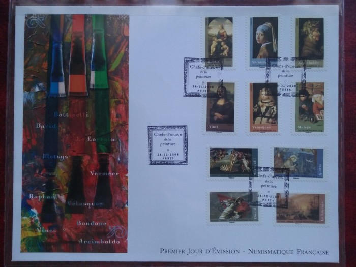 2008-Franta-Capodopere ale picturii-F.D.C.-MNH