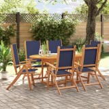 Cumpara ieftin Set mobilier de grădină, 7 piese, lemn masiv acacia/textilenă
