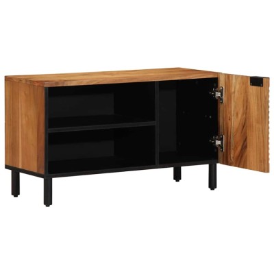 vidaXL Dulap TV cu raft Maro 80 x 31.5 x 46 cm Lemn masiv de acacia foto