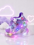 Adidasi cu lumini LED, Model Ponei, piele ecologica, fete, mov (Marime