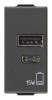 Priza USB tip A+C 1M 15W 5V Vimar Neve carbon matt 09292.AC.15.CM