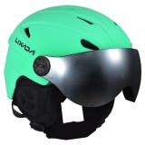 Casca Ski/Snowboard, Cu Viziera dubla anti-ceata si anti-UV, FIXATO, Dimensiune reglabila, Circumferinta 58-62, Verde