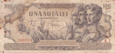 ROMANIA 100 LEI 5 DECEMBRIE 1947 F foto