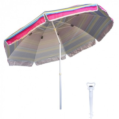 Pachet Umbrela protectie solara 2.4m + suport tip burghiu alb Zilan ZTS8489_2 foto