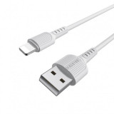 Cablu de Incarcare / Date BOROFONE BX16, USB la Apple Lightning, 1m 2A, Alb Blister
