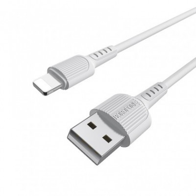 Cablu de Incarcare / Date BOROFONE BX16, USB la Apple Lightning, 1m 2A, Alb Blister foto
