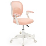 Scaun de birou ergonomic pentru copii,cu spatar din plasa respirabila,sezut tapitat cu burete de 6 cm,inaltime reglabila,cotiere rabatabile si sup