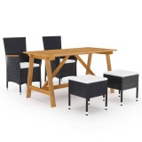 Cumpara ieftin Gossi set mobilier de gradina, 5 piese, negru