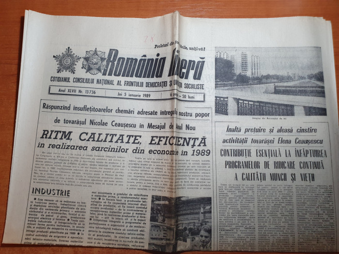 romania libera 5 ianuarie 1989-articol focsani,foto bucuresti