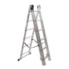 Scara aluminiu, adaptabila, 3 x 6 trepte, inaltime 2.97 m, 150 kg