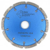 Disc Diamantat DiamantatExpert Pentru Taiere de Rosturi de Dilatare In Beton si Sapa 125x22.2 mm cu Grosime de 8 mm Standard Profesional - Blueline