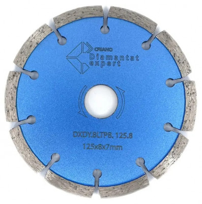 Disc Diamantat DiamantatExpert Pentru Taiere de Rosturi de Dilatare In Beton si Sapa 125x22.2 mm cu Grosime de 8 mm Standard Profesional - Blueline foto