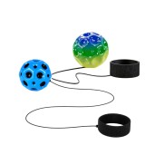 Cumpara ieftin Set 2 mingi hiperelastice Space Moon Ball , albastra si verde multicolor, 66 mm, pentru reflexe, atentie si distractie interactiva