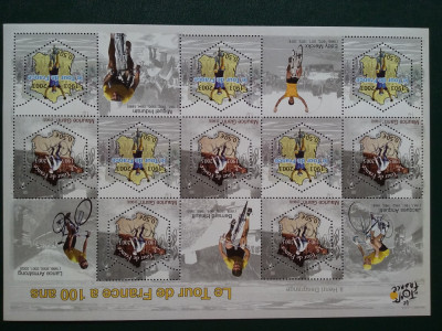 2003-Franta-100 ani Turul Frantei ciclism-colita bloc-MNH foto