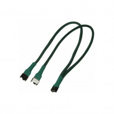 Nanoxia Cablu Y pentru ventilatoare PWM 4 pini 30 cm Green foto