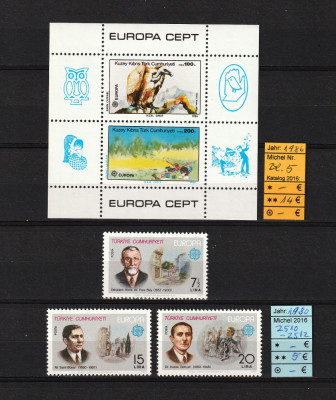 Timbre Turcia, 1980-86 - Natură şi Personalităţi istorice - MNH - CEPT - Europa foto