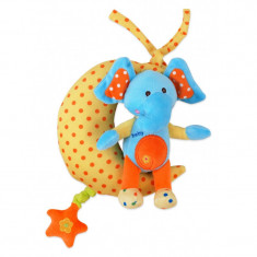 Jucarie muzicala din plus pentru bebelusi BabyMix Elefant STK-13530E, Multicolor foto