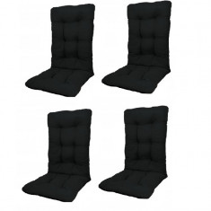 Set Perne pentru scaun de casa si gradina cu spatar, 48x48x75cm, culoare negru, 4 buc/set