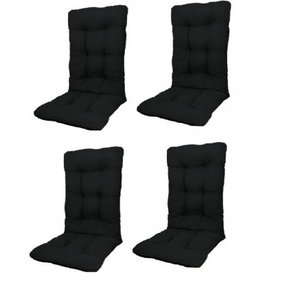 Set Perne pentru scaun de casa si gradina cu spatar, 48x48x75cm, culoare negru, 4 buc/set foto