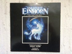 america the last unicorn original film soundtrack 1983 disc vinyl lp muzica symphonic pop rock virgin VG+