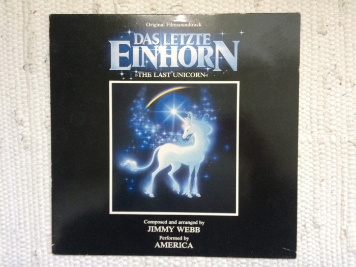 america the last unicorn original film soundtrack 1983 disc vinyl lp muzica symphonic pop rock virgin VG+