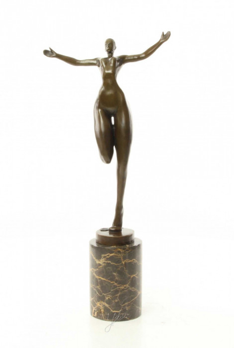 Nud modern - statueta din bronz pe un soclu din marmura BE-67