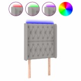 Cumpara ieftin Tablie de pat cu LED, gri deschis, 83x16x118/128 cm, textil