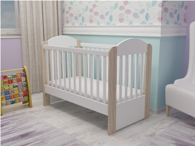 Patut din lemn MyKids Olivia cu lat. culisabila Alb-Natur A563 GreatGoods Plaything foto