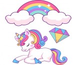Cumpara ieftin Sticker decorativ Unicorn, Multicolor, 90 cm, 1235-2ST, Oem