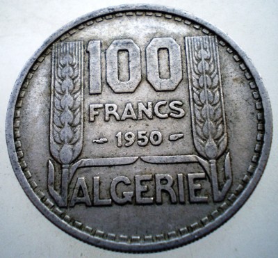 7.355 ALGERIA OCUPATIE FRANCEZA 100 FRANCS FRANCI 1950 foto