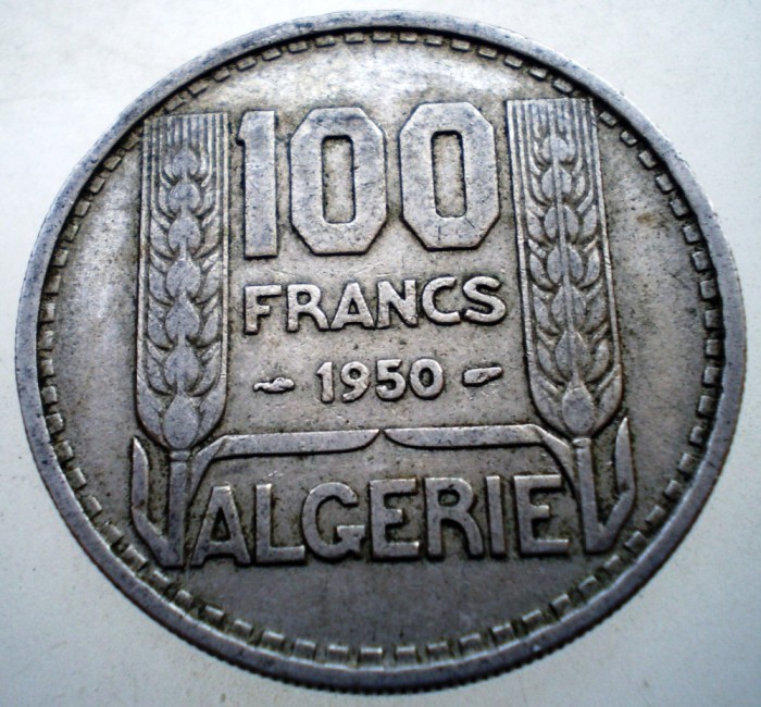 7.355 ALGERIA OCUPATIE FRANCEZA 100 FRANCS FRANCI 1950